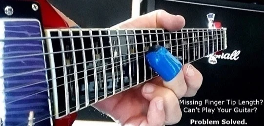 The patented Galaxy FT-1 finger protector on a fingertip